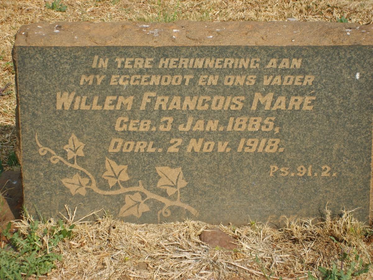 MARE Willem Francois 1885-1918