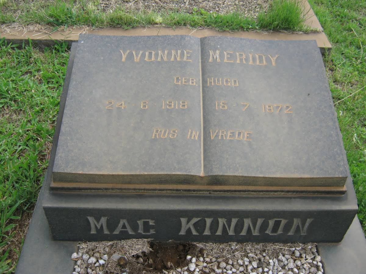 MAC KINNON Yvonne Meridy nee HUGO 1918-1972