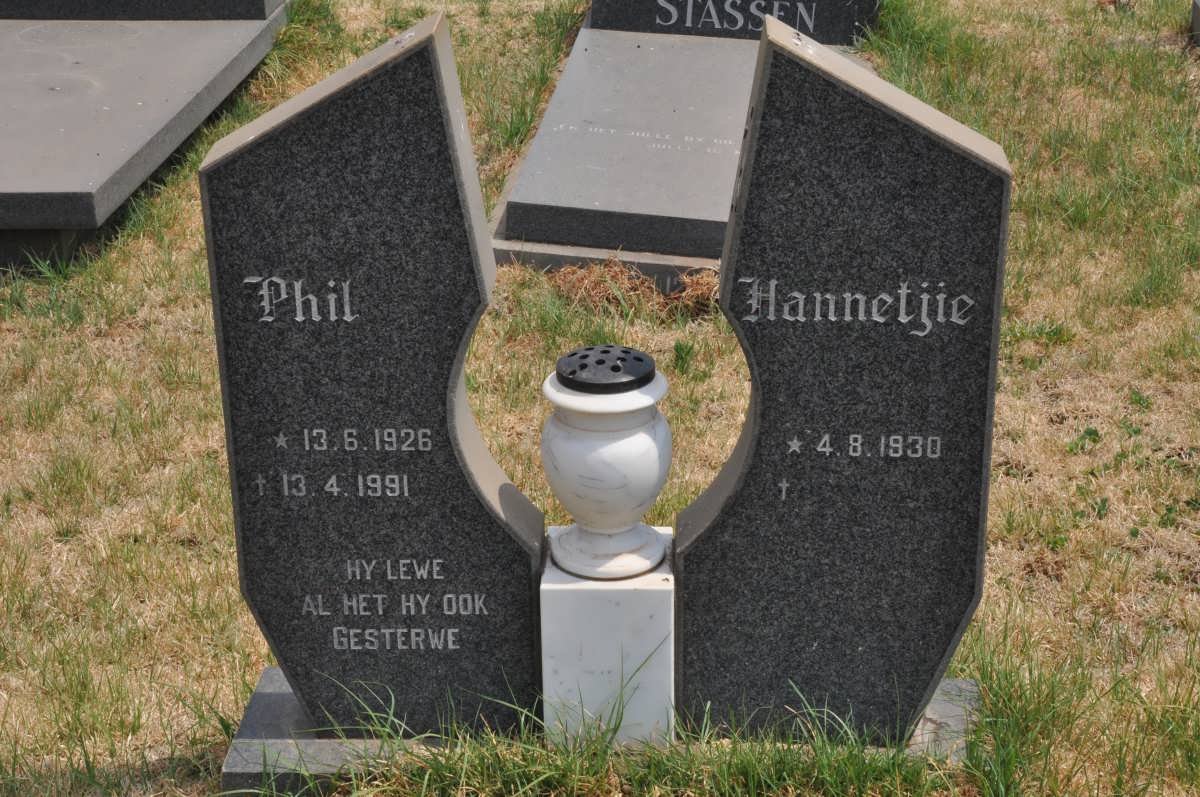MALHERBE Phil 1926-1991 &amp; Hannetjie 1930-