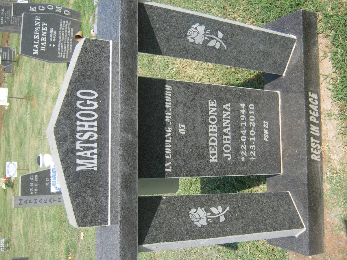 MATSHOGO Kedibone Johanna 1944-2010