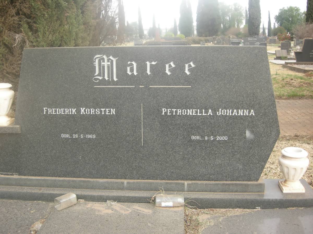 MAREE Frederik Korsten -1969 &amp; Petronella Johanna -2000