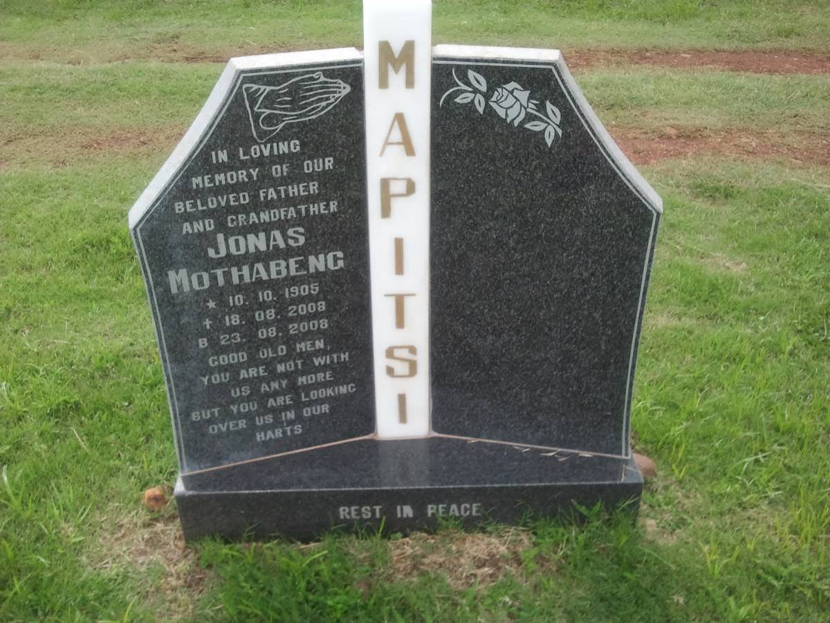 MAPITSI Jonas Mothabeng 1905-2008
