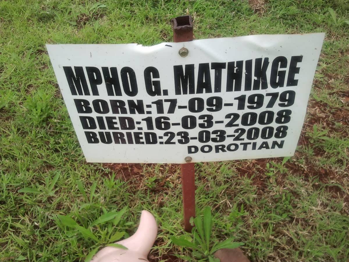 MATHIKGE Mpho G. 1979-2008