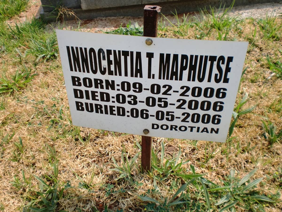 MAPHUTSE Innocentia T. 2006-2006
