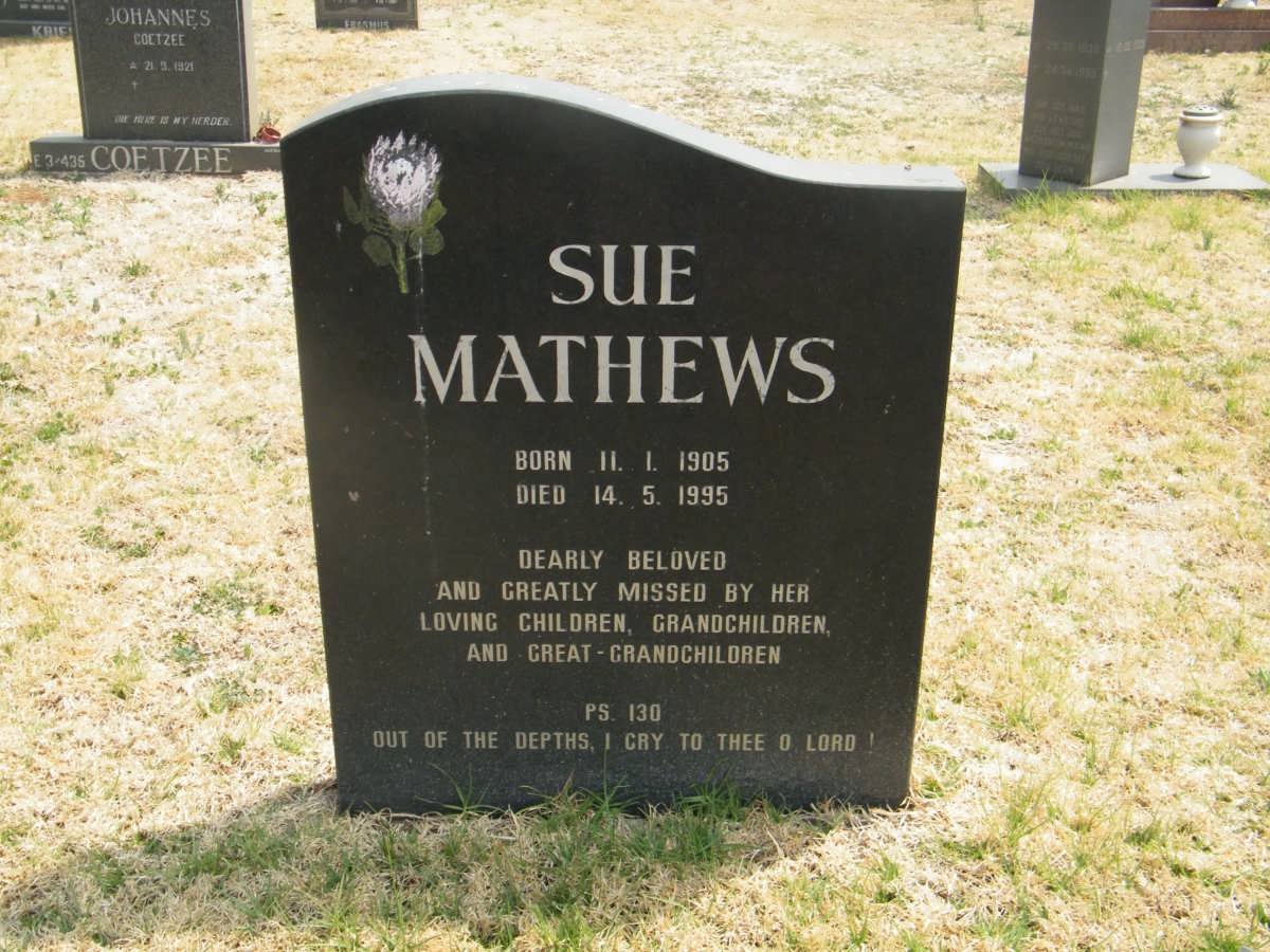 MATHEWS Sue 1905-1995