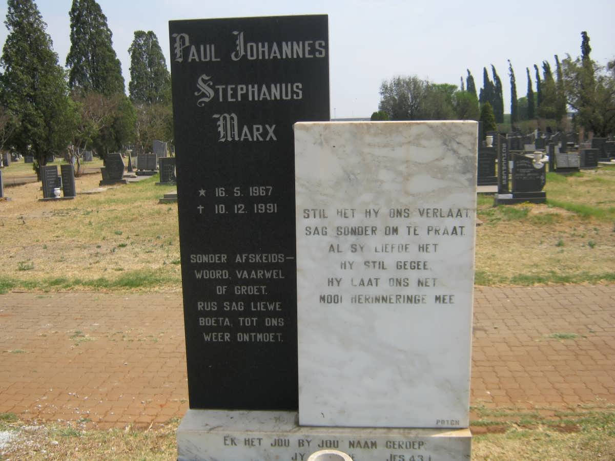 MARX Paul Johannes Stephanus 1967-1991