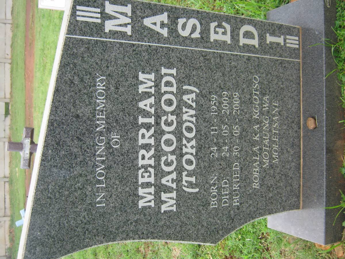 MASEDI Merriam Magogodi 1959-2009