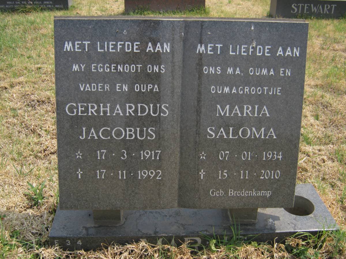 MARAIS Gerhardus Jacobus 1917-1992 &amp; Maria Saloma 1934-2010
