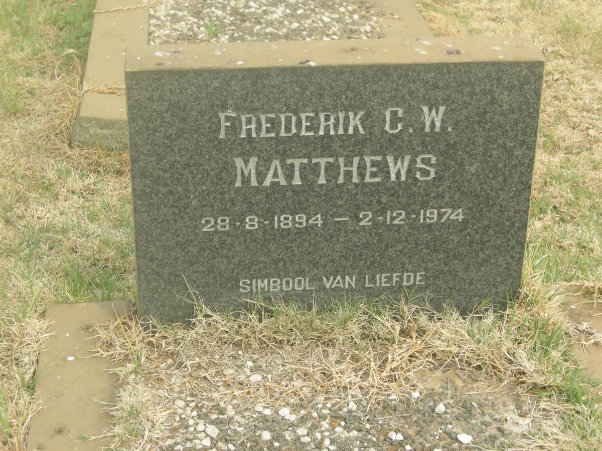 MATTHEWS Frederik C.W. 1894-1974