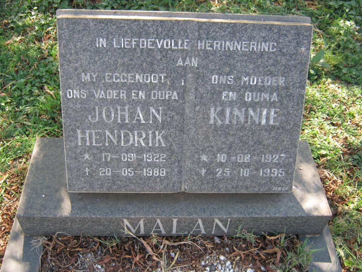 MALAN Johan Hendrik 1922-1988 &amp; Kinnie 1927-1995