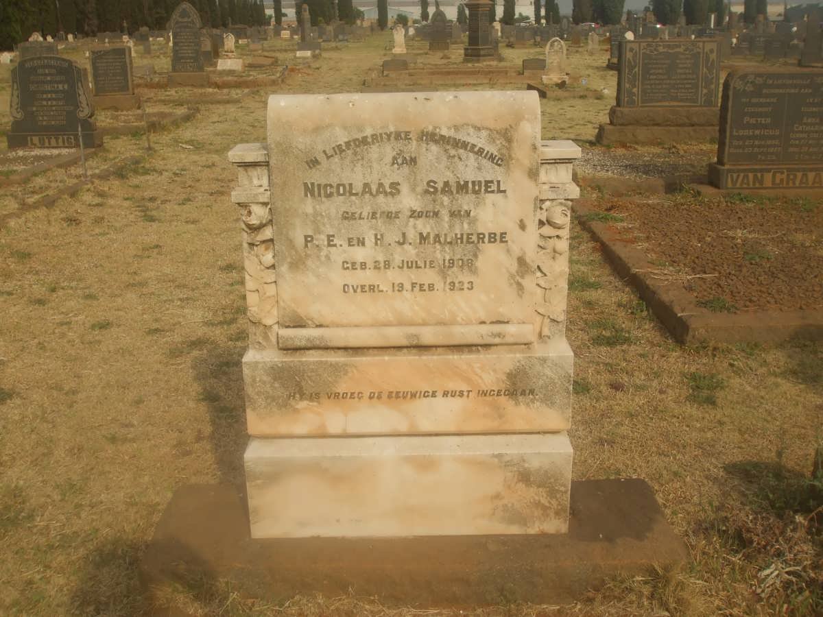 MALHERBE Nicolaas Samuel 1908-1923