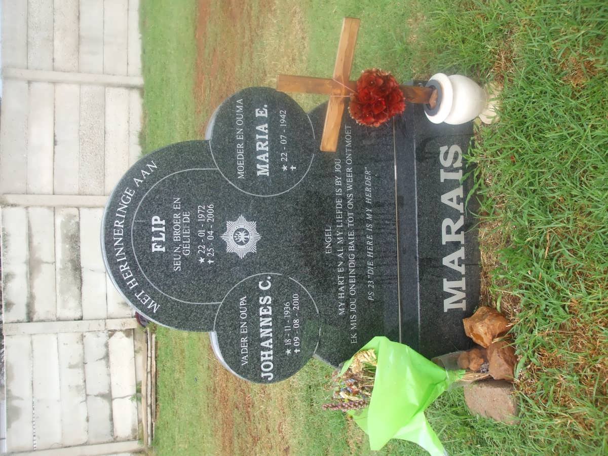 MARAIS Johannes C. 1936-2010 &amp; Maria E. 1942- :: MARAIS Flip 1972-2006