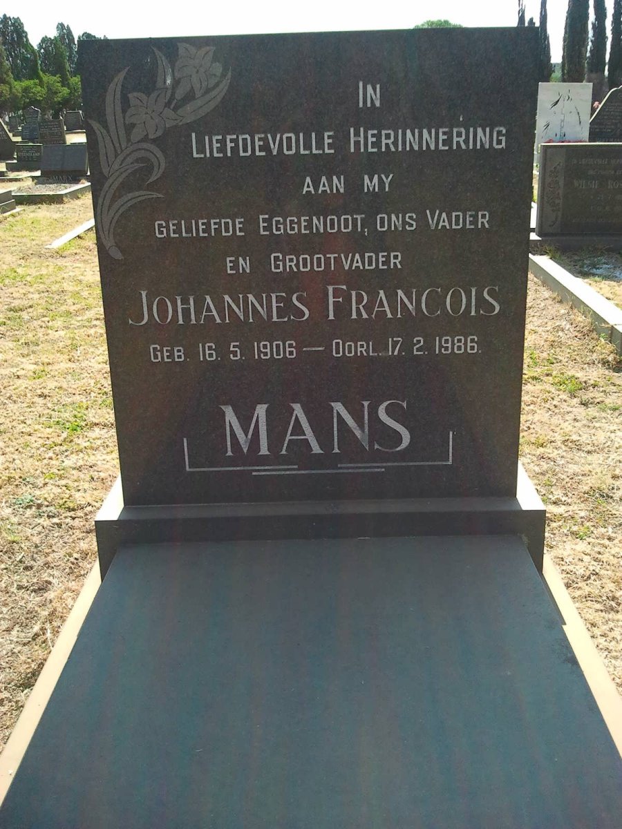 MANS Johannes Francois 1906-1986