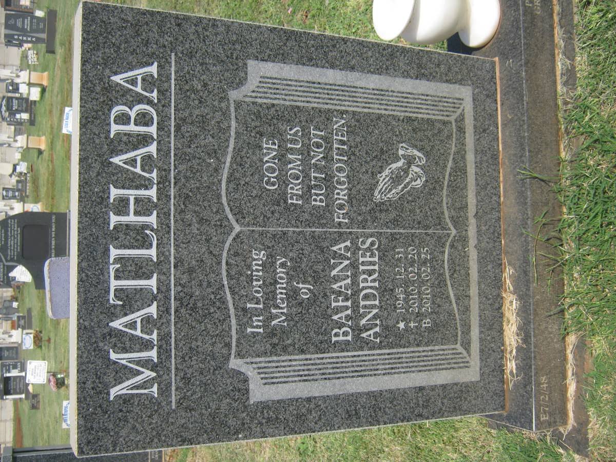 MATLHABA Bafana Andries 1945-2010
