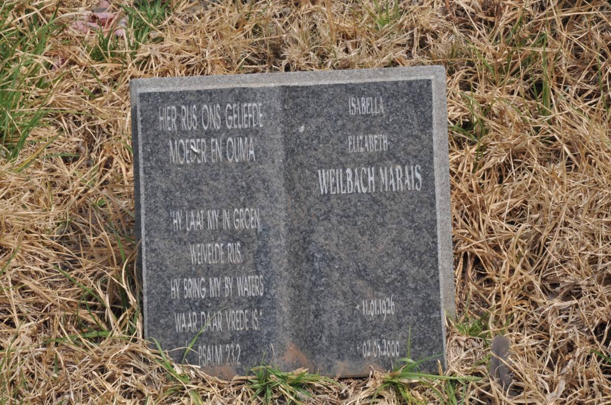 MARAIS Isabella Elizabeth, Weilbach 1926-2000