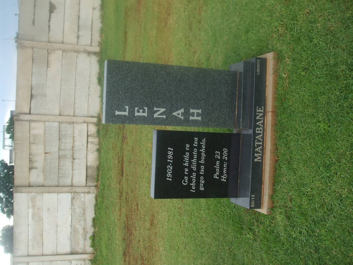 MATABANE Lenah 1902-1981