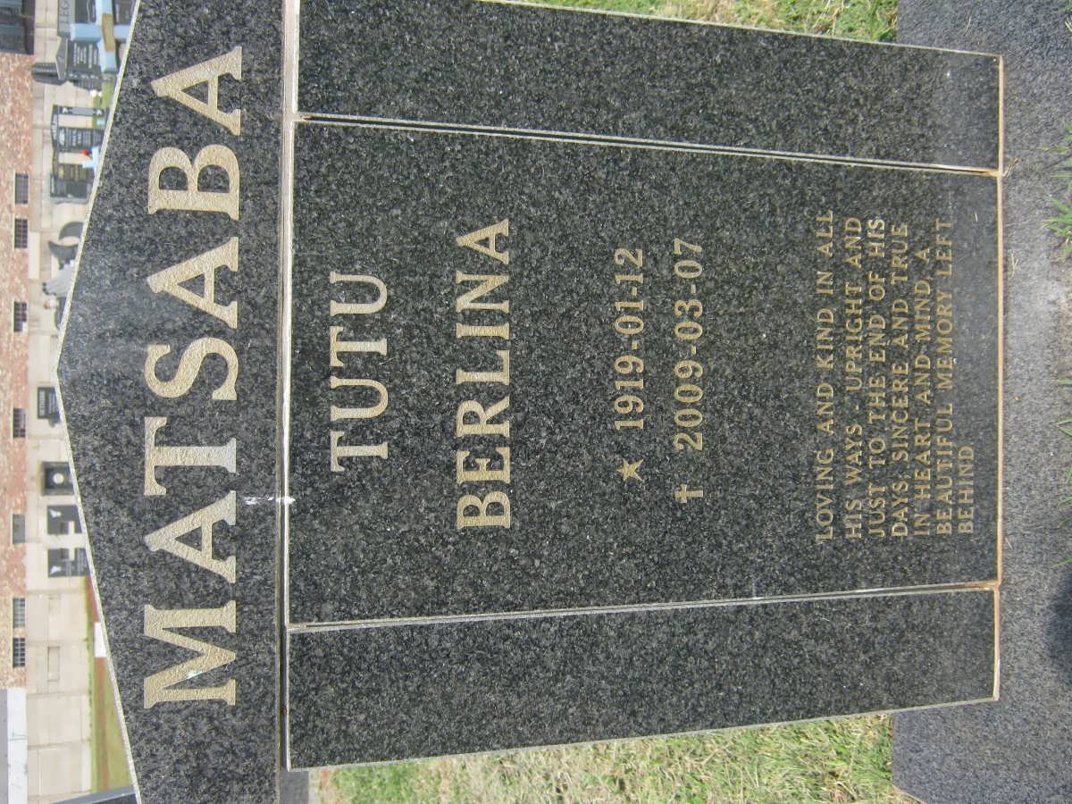 MATSABA Tutu Berlina 1919-2009