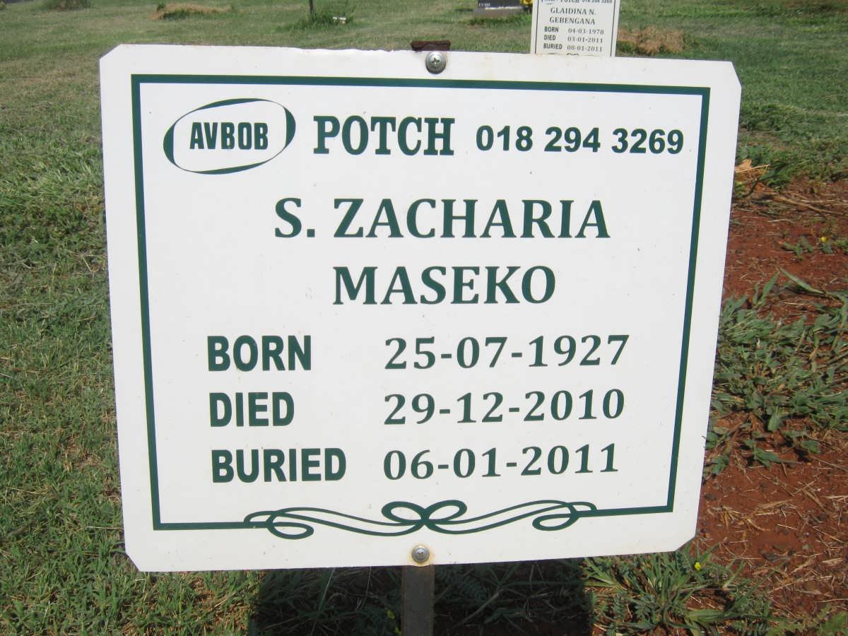 MASEKO S. Zacharia 1927-2010