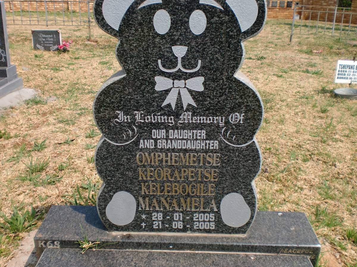 MANAMELA Omphemetse Keorapetse Kelebogile 2005-2005