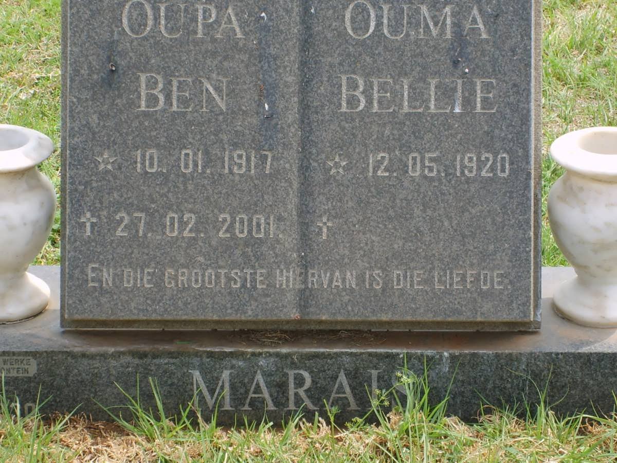 MARAIS Ben 1917-2001 &amp; Bellie 1920-