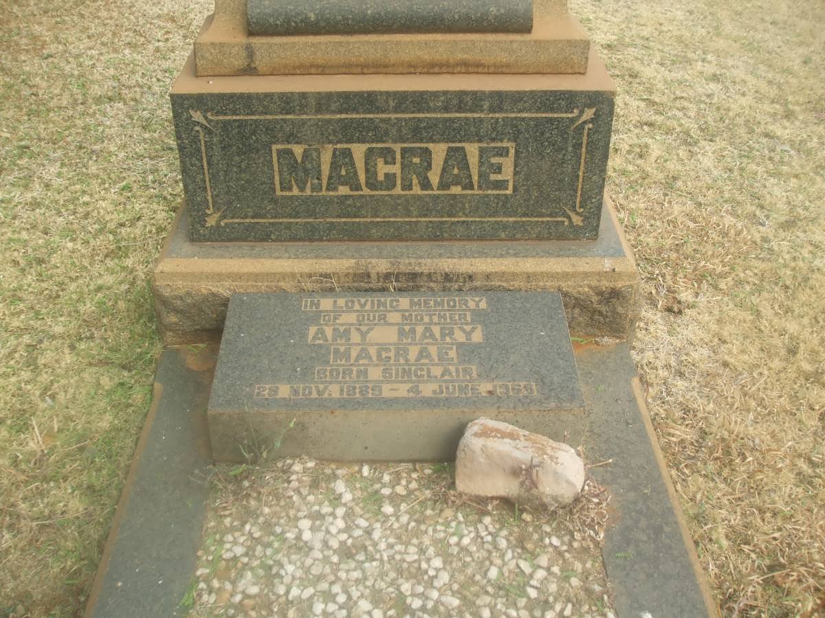 MACRAE Amy Mary nee SINCLAIR 1889-1968