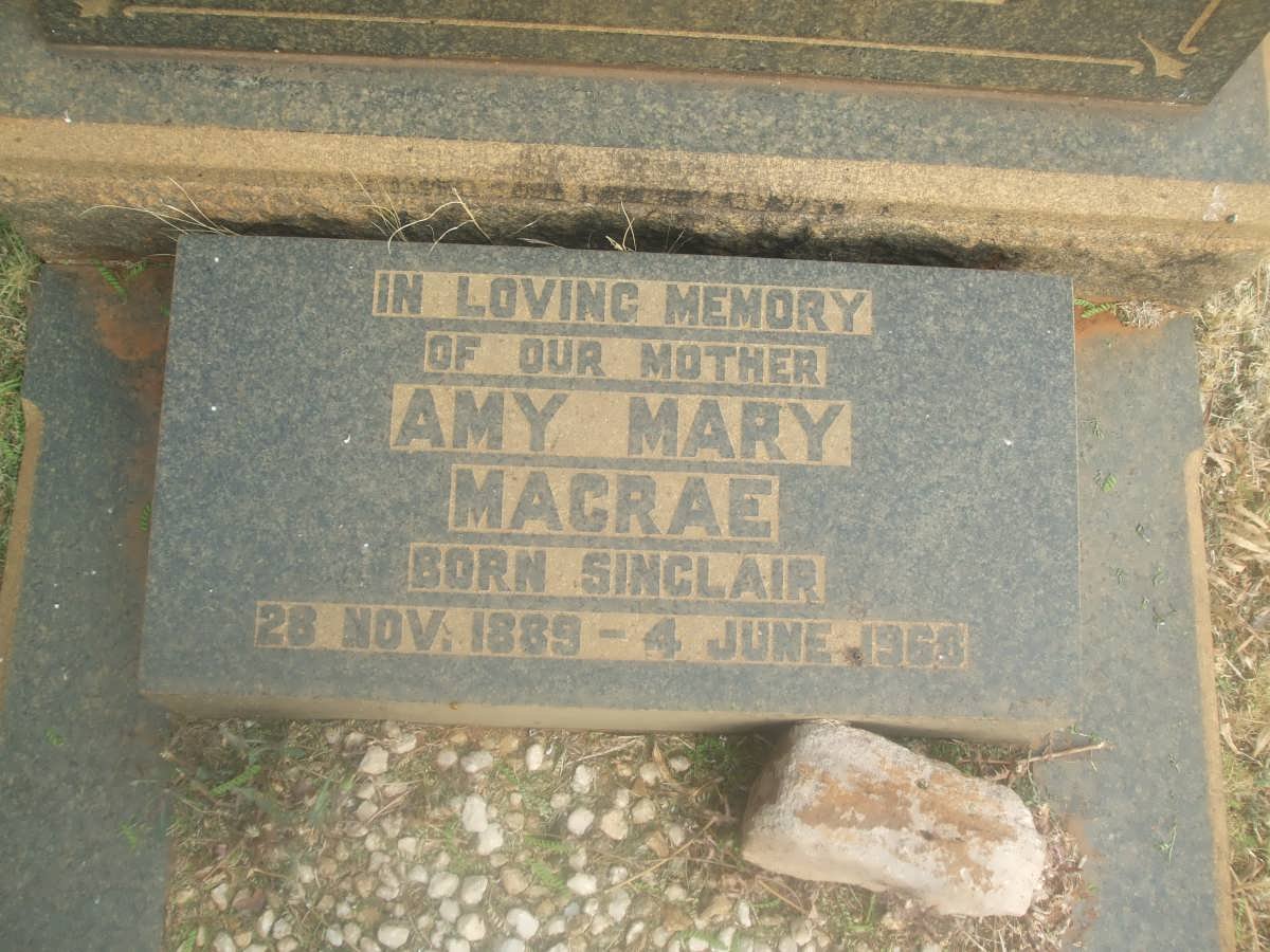 MACRAE Amy Mary nee SINCLAIR 1889-1968