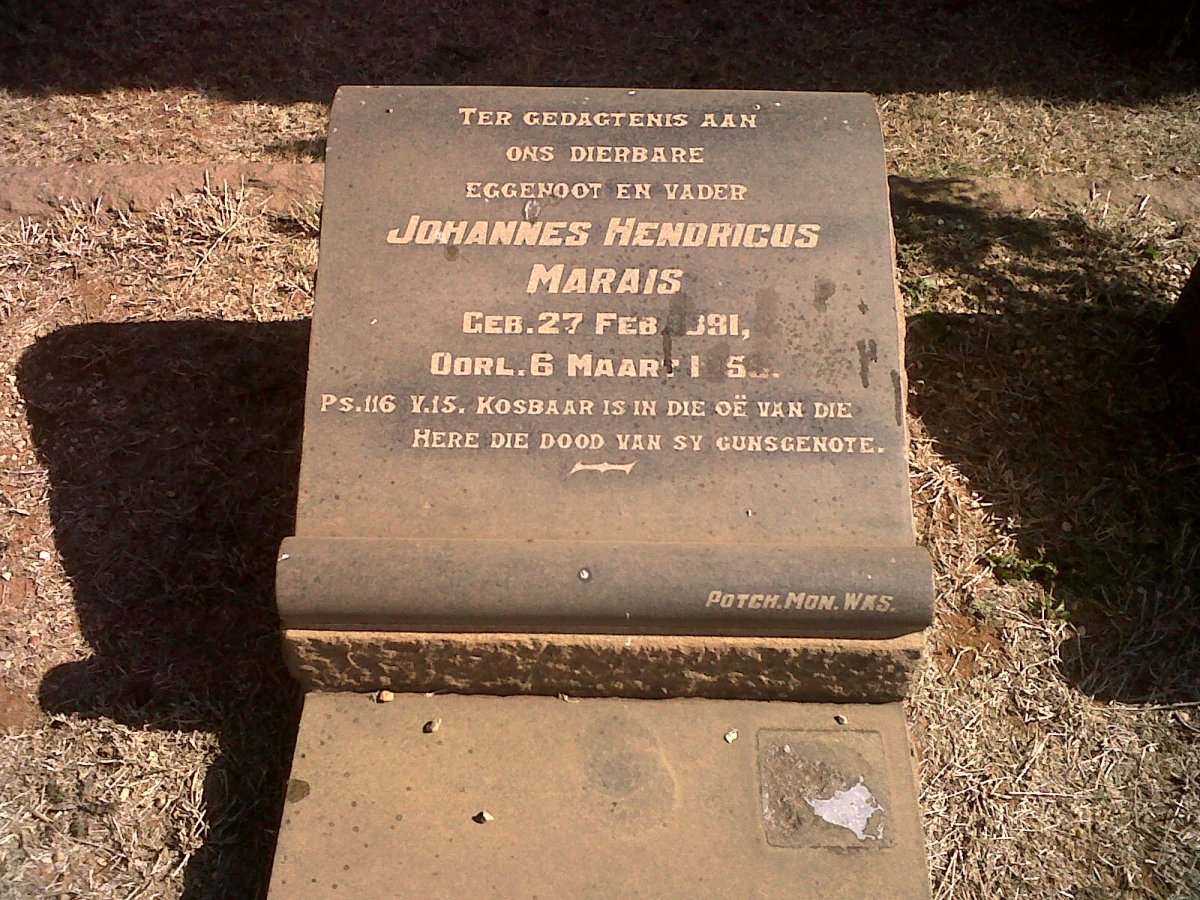 MARAIS Johannes Hendricus 1891-195?