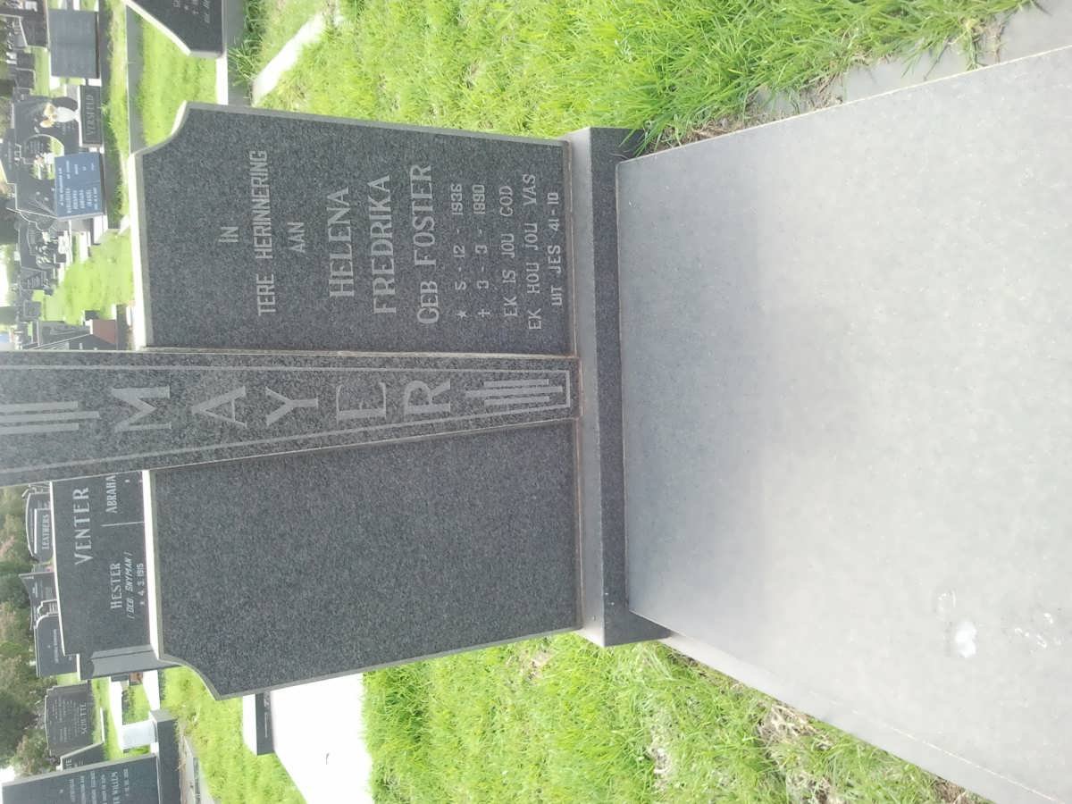 MAYER Helena Fredrika nee FOSTER 1936-1990