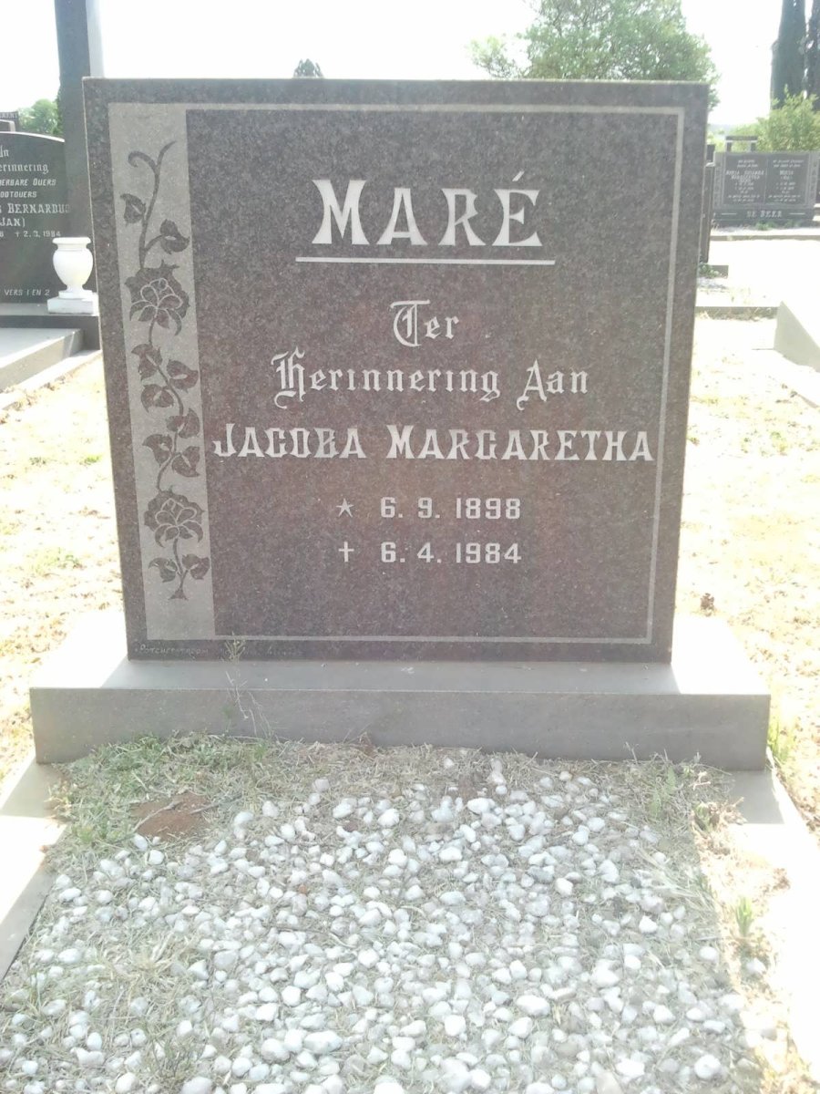 MARÉ Jacoba Margaretha 1898-1984