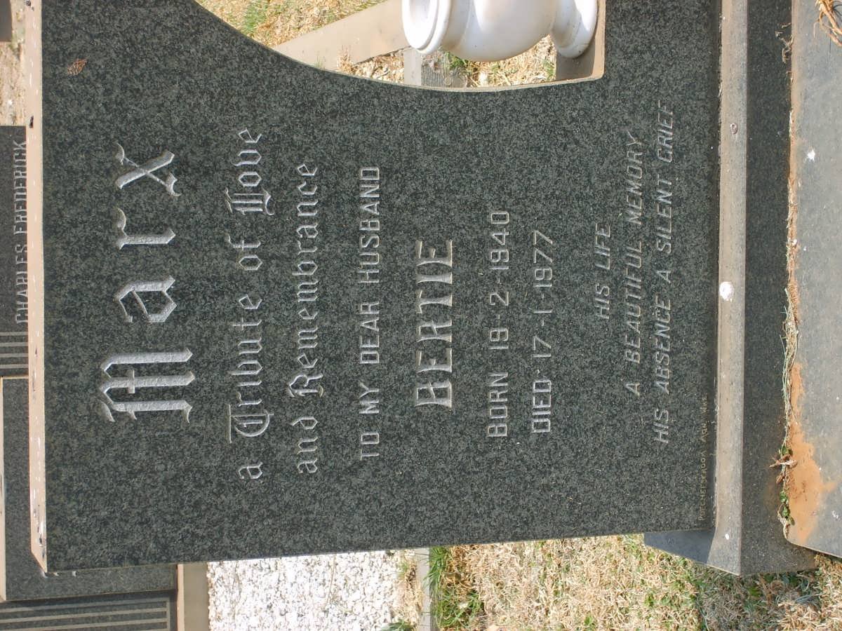 MARX Bertie 1940-1977