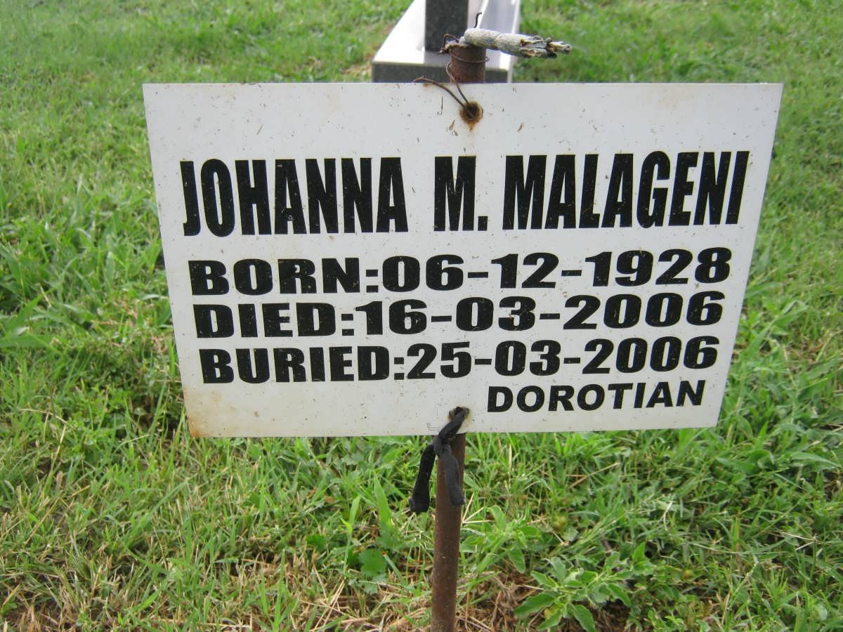 MALAGENI Johanna M. 1928-2006