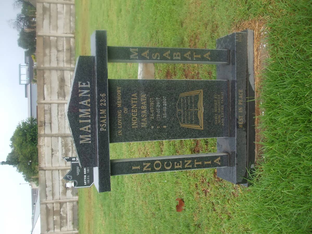MAIMANE Inocentia Masabata 1977-2007