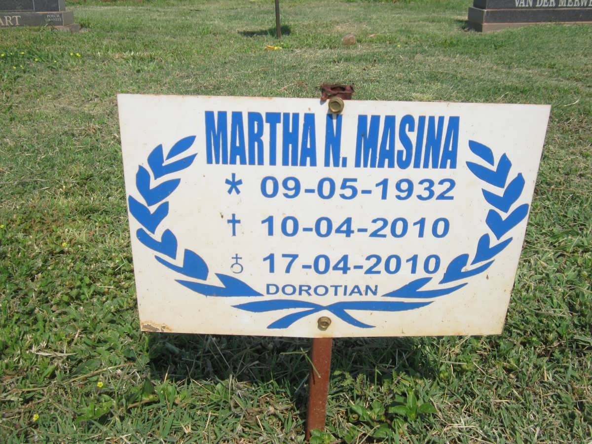 MASINA Martha N. 1932-2010