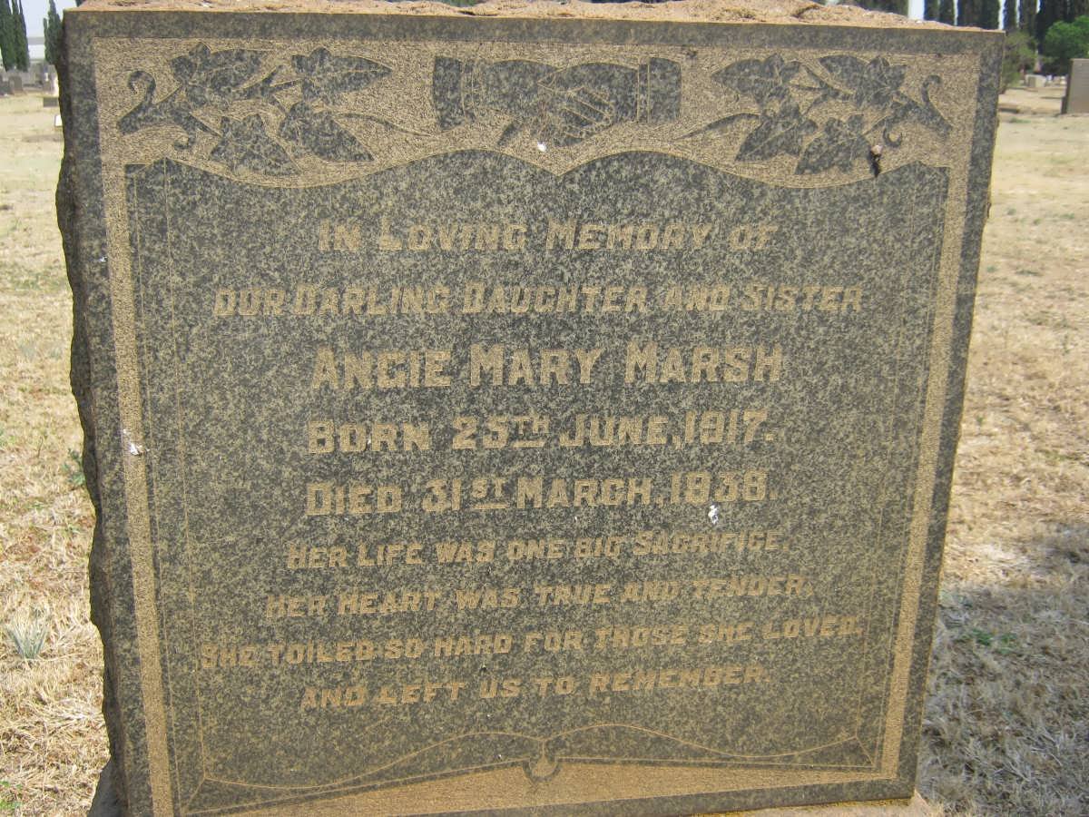 MARSH Angie Mary  1917-1938