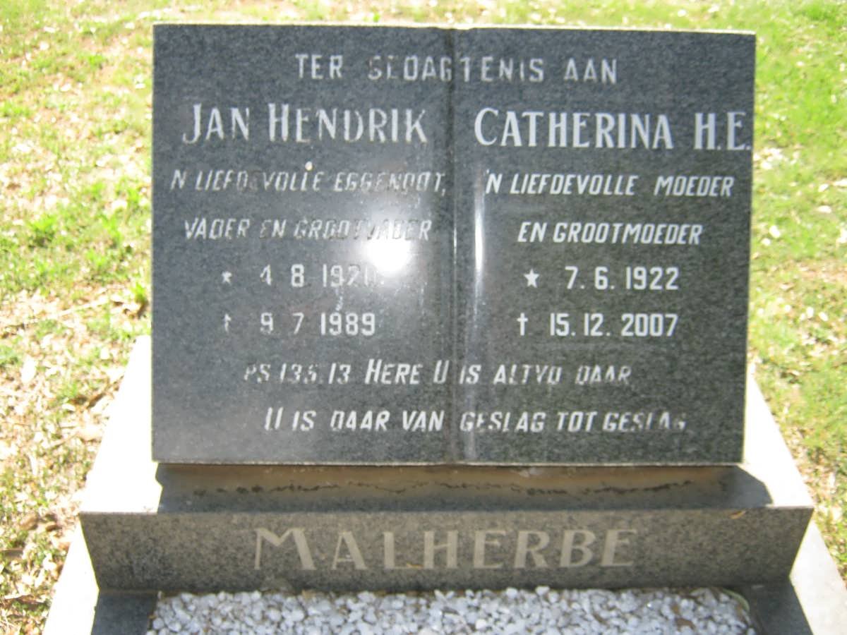 MALHERBE Jan Hendrik 1920-1989 &amp; Catherina H.E. 1922-2007