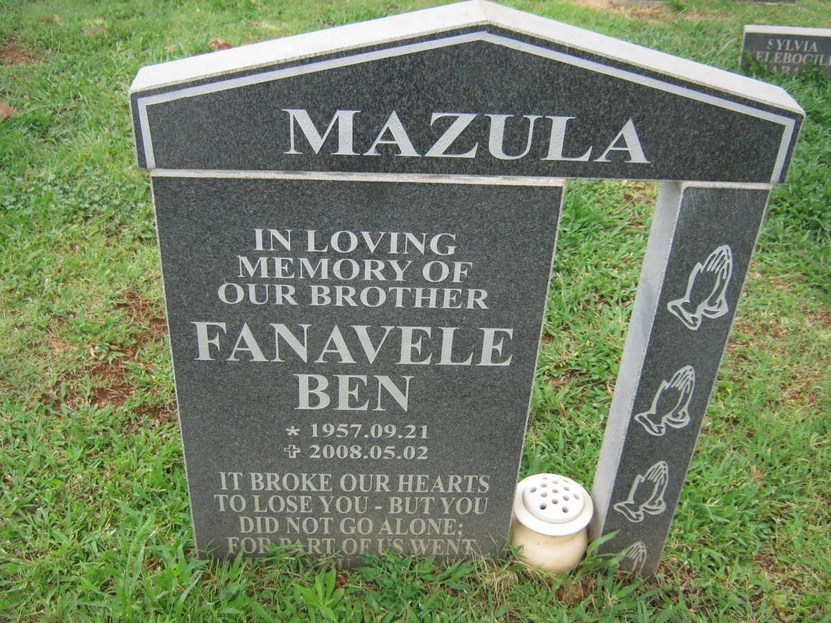 MAZULA Fanavele Ben 1957-2008