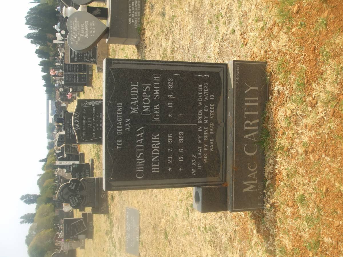 MacCARTHY Christiaan Hendrik 1916-1993