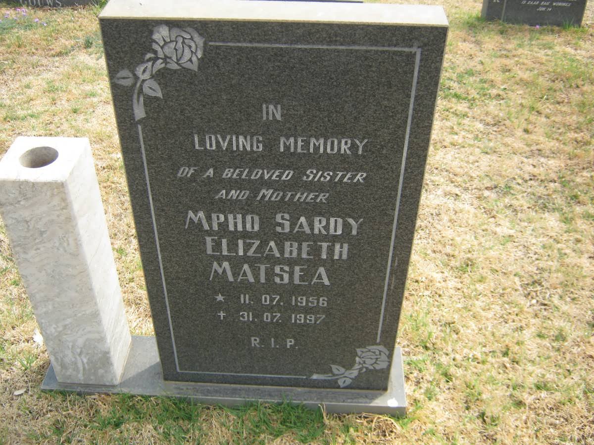 MATSEA Mpho Sardy Elizabeth 1956-1997