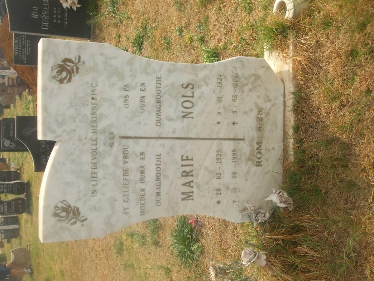 MARAIS Arnoldus Johannes 1924-2007 &amp; Maria Elizabeth Susanna 1925-1999
