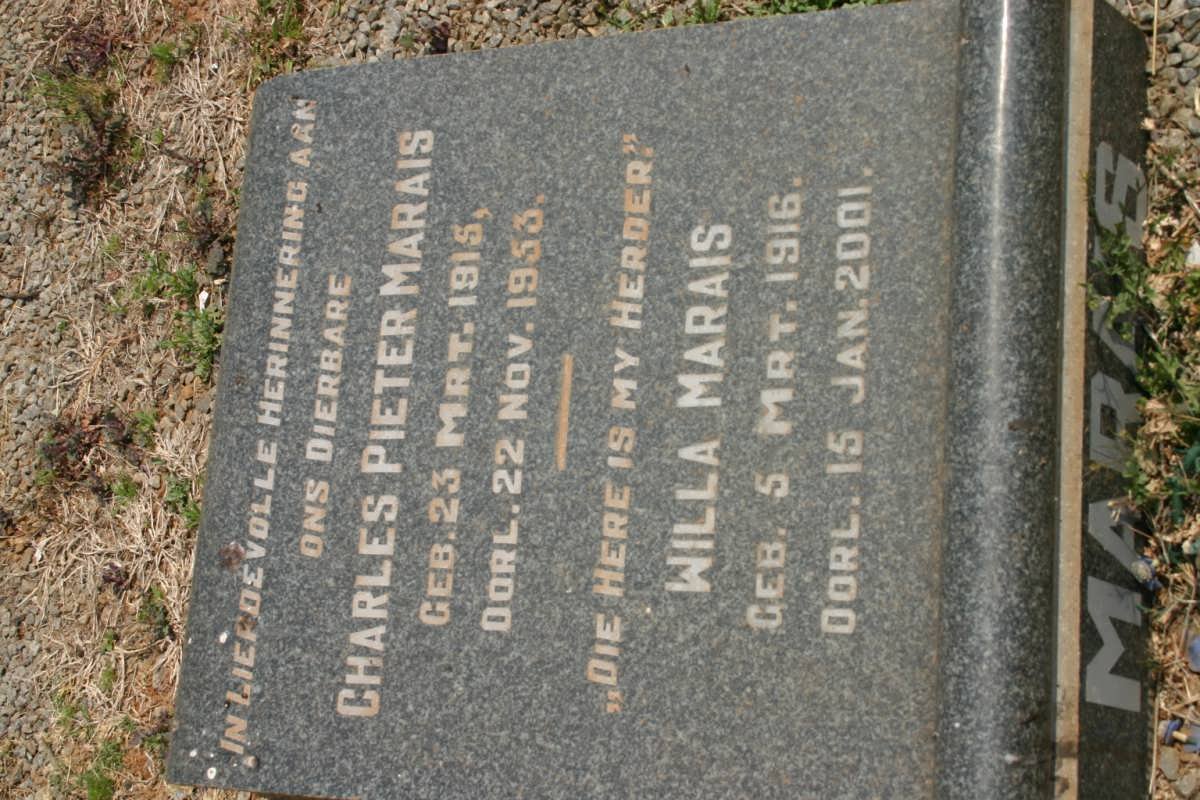 MARAIS Charles Pieter 1915-1953 &amp; Willa 1916-2001
