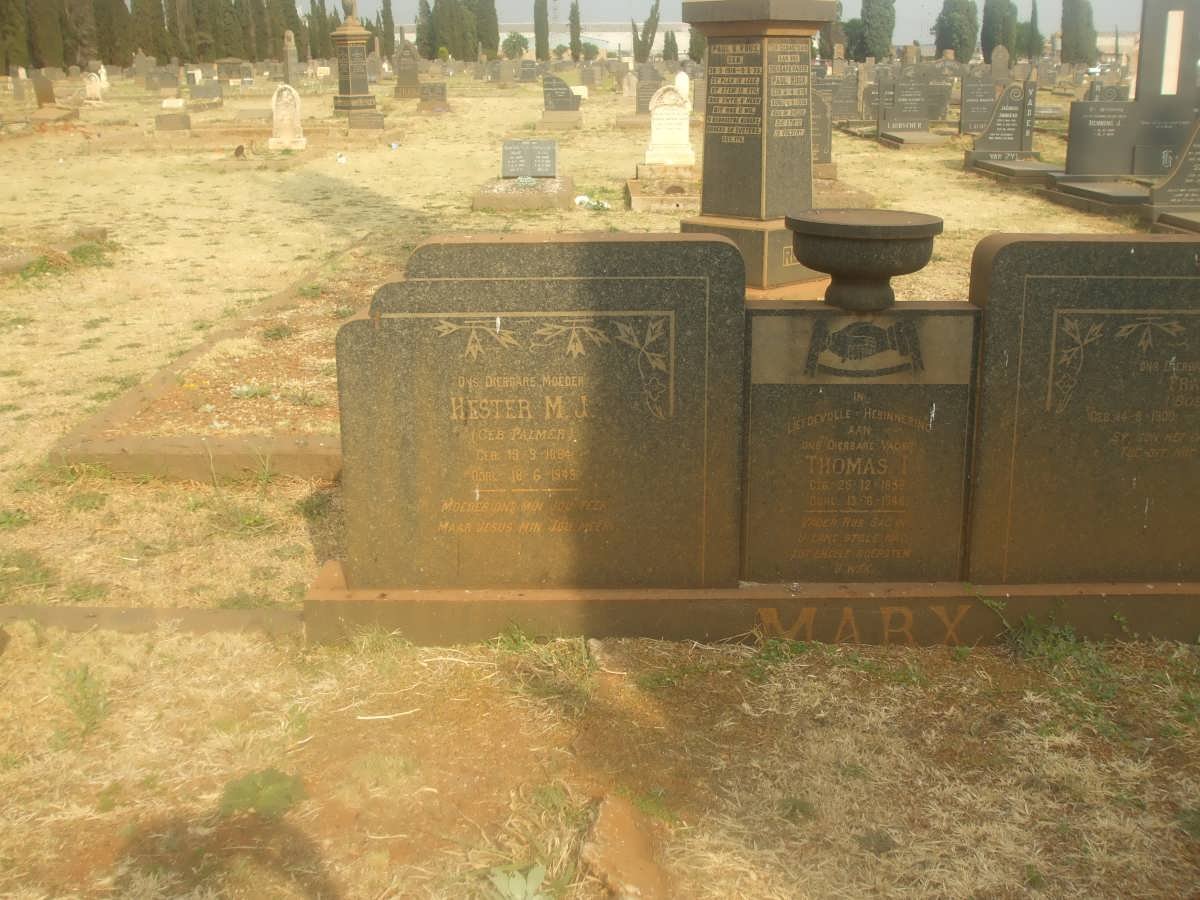 MARX Thomas I. 18??-194? &amp; Hester M.J. nee PALMER 18?4-194? :: MARX Frank 1900-1923