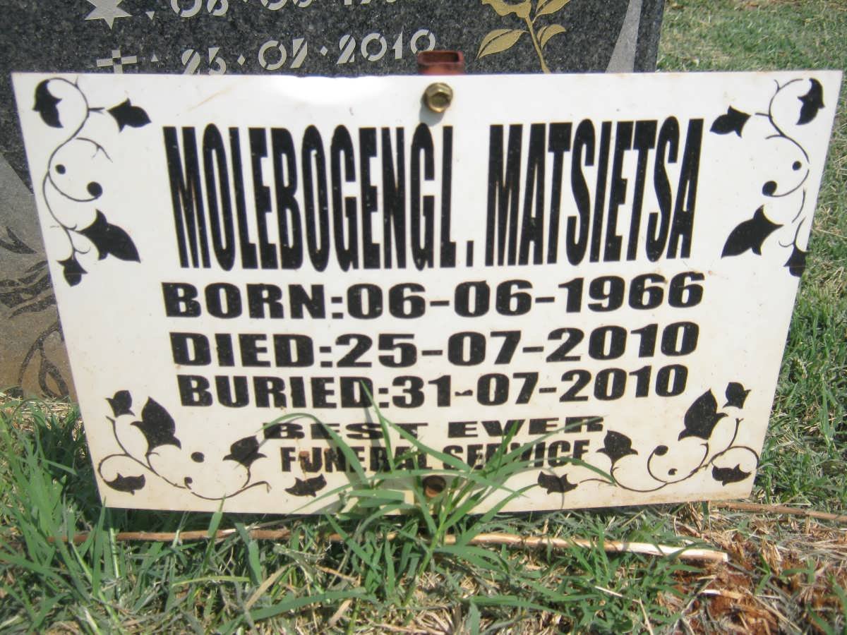MATSIETSA Molebogeng L. 1966-2010
