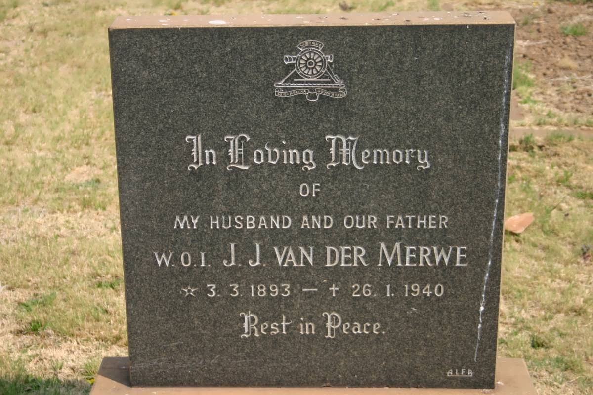 MERWE J.J., van der 1893-1940