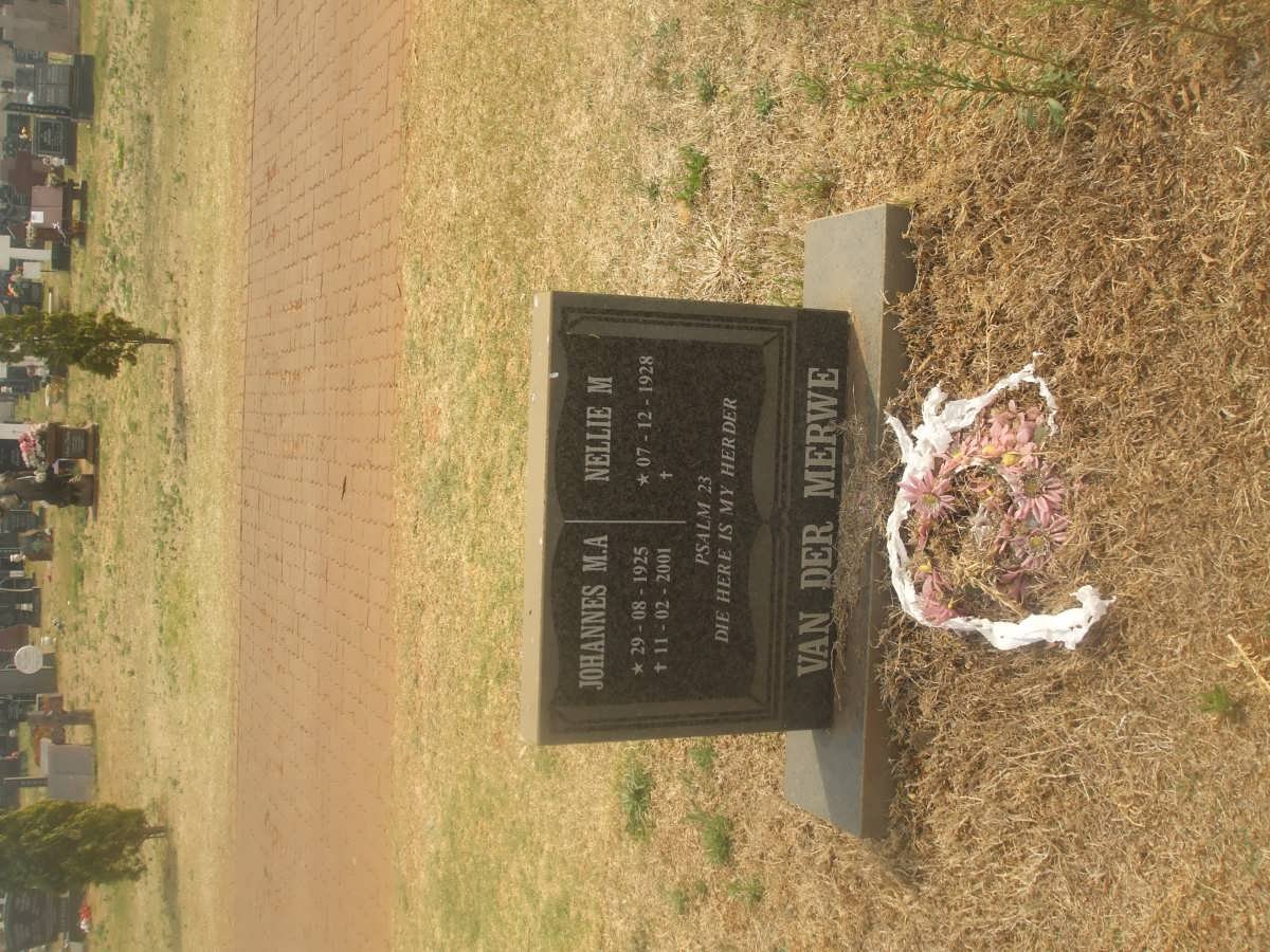 MERWE Johannes Marthinus Adolf, van der 1925-2001