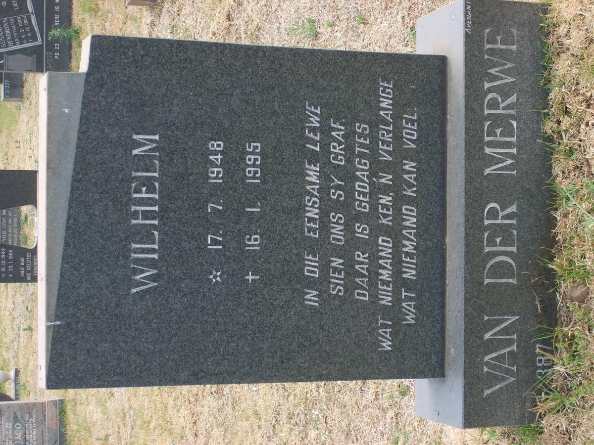 MERWE Wilhelm, van der 1948-1995