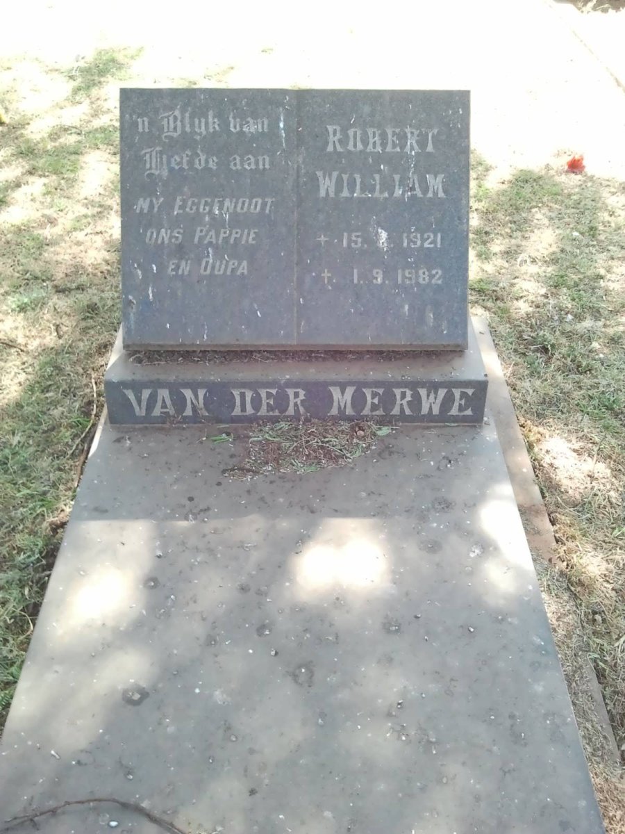 MERWE Robert William, van der 1921-1982