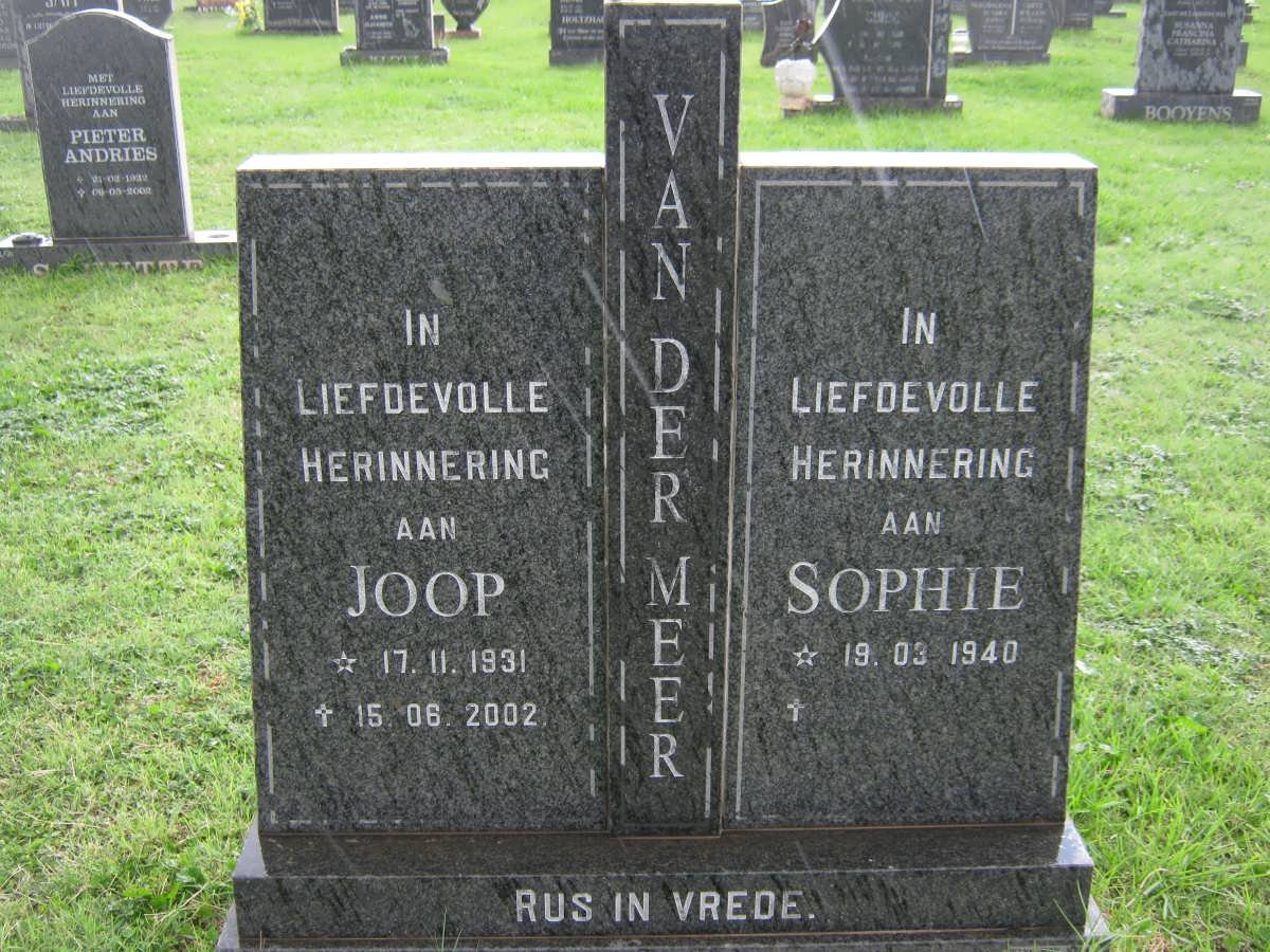 MEER Joop, van der 1931-2002 &amp; Sophie 1940-