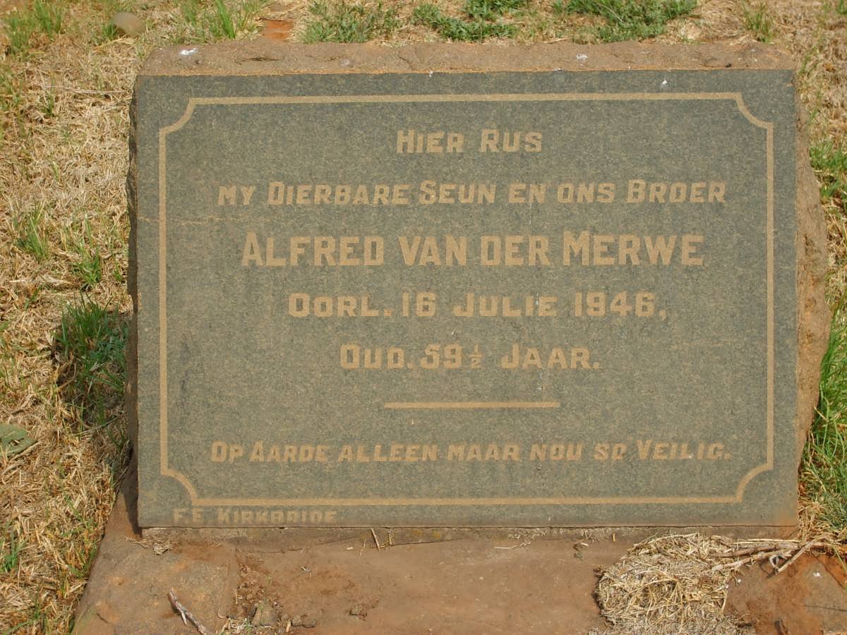 MERWE Alfred, van der -1946