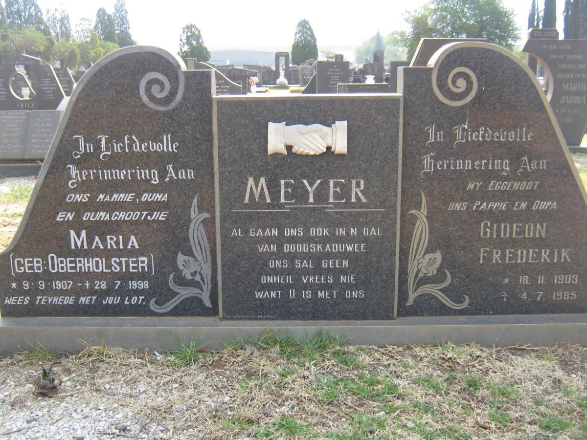 MEYER Gideon Frederik 1903-1985 &amp; Maria OBERHOLSTER 1907-1998