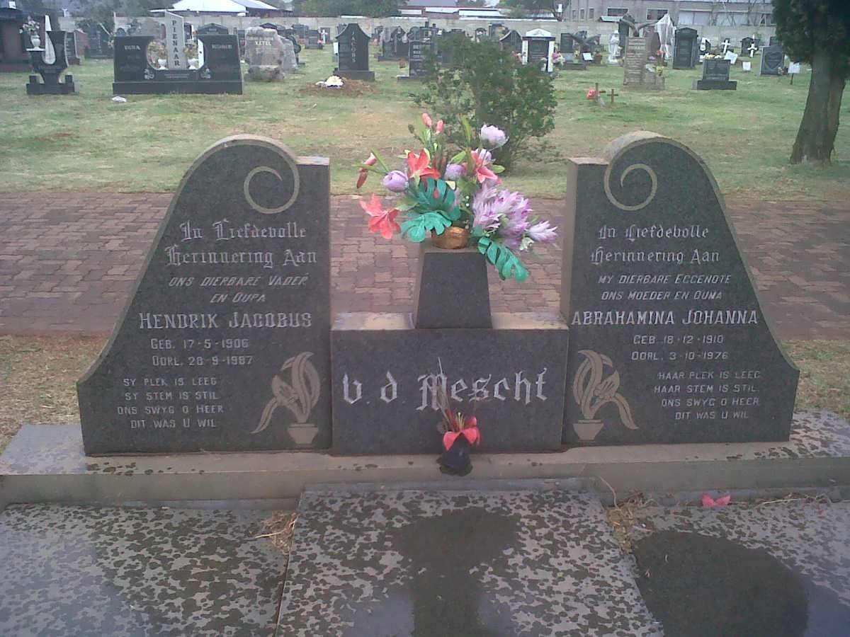 MESCHT Hendrik Jacobus, v.d. 1906-1987 &amp; Abrahamina Johanna 1910-1976